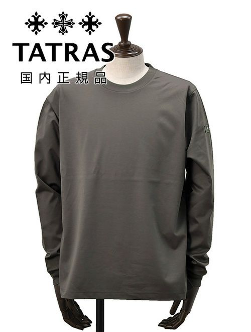 タトラス　長袖Tシャツ　オスモ　クルーネックカットソー　チャコールグレー　クルーネック